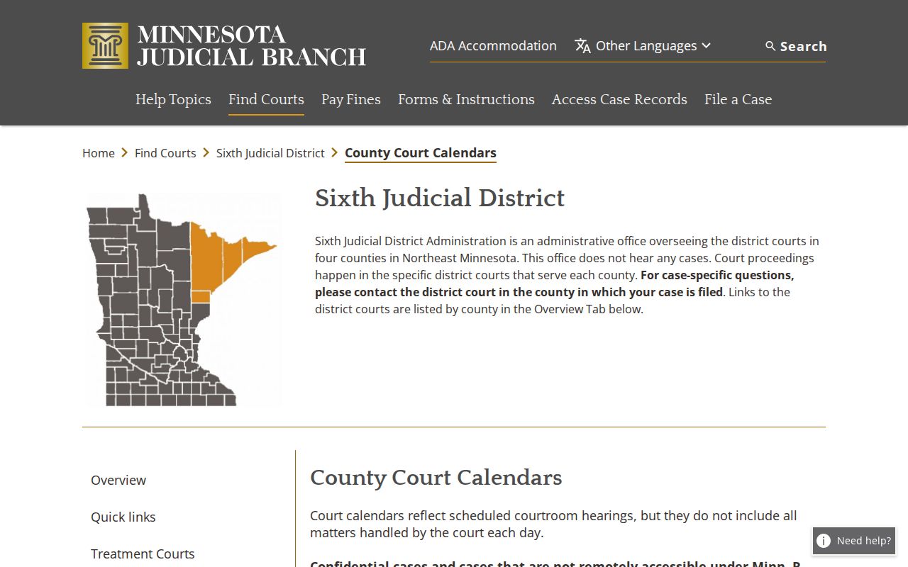 Cook County court calendar public PDF selection