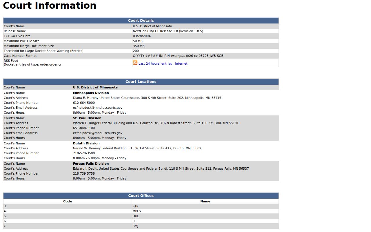 Cook County criminal docket federal CM ECF court records format