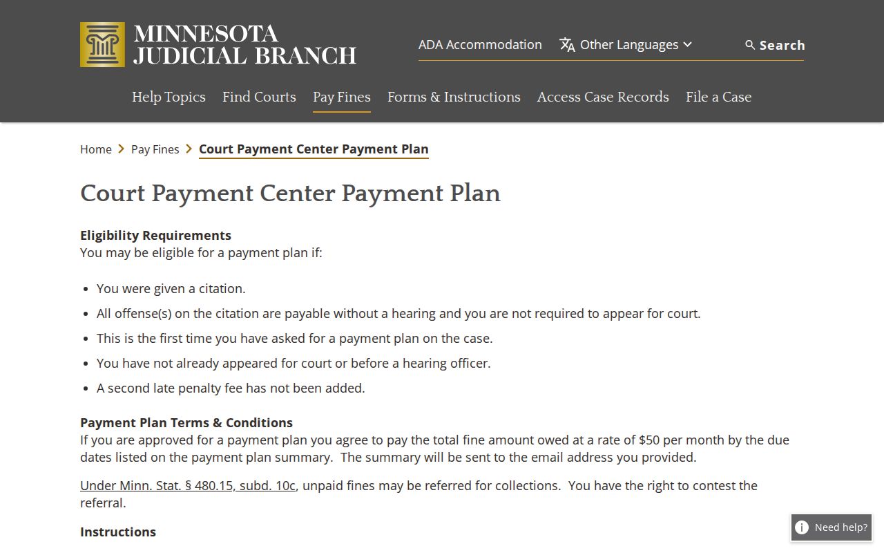 Cook County traffic ticket payment plan request information